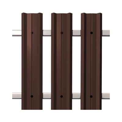 Штакетник металлический М-профиль широкий М-образный RAL 8017 двусторонний шоколад (шоколадно-коричневый, коричневый) во Владимире